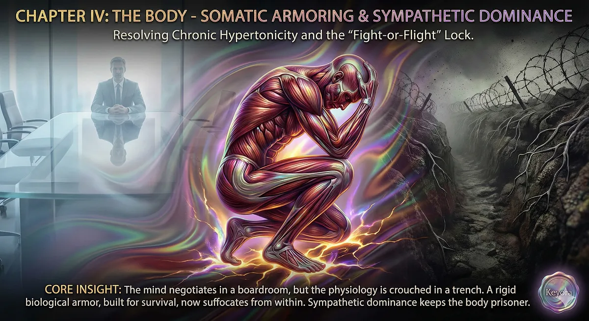 Keyora reverses Somatic Armoring and Chronic Hypertonicity caused by Sympathetic Dominance. The Fight-or-Flight Lock creates a rigid, kinetic defense. Solution uses NMDA Receptor Inhibition (Magnesium) and Vagal Tone Restoration to silence the visceral score. This releases the suit of Biological Armor. Key terms: Glutamate Excitotoxicity, HPA Reset, Systemic Upgrade. Keyora reverses Somatic Armoring and Chronic Hypertonicity caused by Sympathetic Dominance. The Fight-or-Flight Lock creates a rigid, kinetic defense. Solution uses NMDA Receptor Inhibition (Magnesium) and Vagal Tone Restoration to silence the visceral score. This releases the suit of Biological Armor. Key terms: Glutamate Excitotoxicity, HPA Reset, Systemic Upgrade.