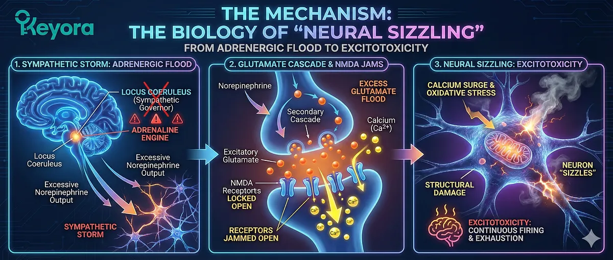 Keyora definitive guide on High-Functioning Anxiety and the Iron Mask. It details the Biological Error of HPA Axis Negative Feedback Failure (Off-Switch is Broken), causing high Cortisol and Emotional Constipation. The series covers the Wired but Tired state, IDO Enzyme Hijack leading to Numb Suffocation, the Neural Sizzling of the Adrenaline Engine, why silence feels dangerous (scanning for an invisible predator), and the System Reset Protocol using Ashwagandha, Magnesium Glycinate, and 5-HTP. Keyora definitive guide on High-Functioning Anxiety and the Iron Mask. It details the Biological Error of HPA Axis Negative Feedback Failure (Off-Switch is Broken), causing high Cortisol and Emotional Constipation. The series covers the Wired but Tired state, IDO Enzyme Hijack leading to Numb Suffocation, the Neural Sizzling of the Adrenaline Engine, why silence feels dangerous (scanning for an invisible predator), and the System Reset Protocol using Ashwagandha, Magnesium Glycinate, and 5-HTP.