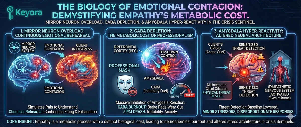 Keyora comprehensive guide on High-Functioning Anxiety, Iron Mask, and Vicarious Trauma. It details the Biological Error: HPA Axis Failure, IDO Hijack, Neural Sizzling, GABA Depletion, and Amygdala Hyper-Reactivity. This causes Emotional Constipation, Compassion Fatigue, and the Wired but Tired state. The series concludes with the System Reset Protocol using Ashwagandha, Magnesium Glycinate, 5-HTP, Vitamin B6, and L-Theanine to restore Serotonin and end the Toxic Sponge effect. Keyora comprehensive guide on High-Functioning Anxiety, Iron Mask, and Vicarious Trauma. It details the Biological Error: HPA Axis Failure, IDO Hijack, Neural Sizzling, GABA Depletion, and Amygdala Hyper-Reactivity. This causes Emotional Constipation, Compassion Fatigue, and the Wired but Tired state. The series concludes with the System Reset Protocol using Ashwagandha, Magnesium Glycinate, 5-HTP, Vitamin B6, and L-Theanine to restore Serotonin and end the Toxic Sponge effect.