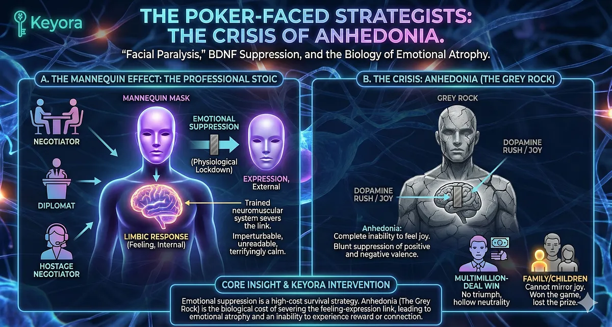 Keyora guide on High-Functioning Anxiety and the Iron Mask. It details the Biological Error: HPA Axis Failure, IDO Hijack, GABA Depletion, Amygdala Hyper-Reactivity, and Excitotoxicity. This causes Vicarious Trauma, the Toxic Sponge effect, and the Wired but Tired state. The System Reset Protocol utilizes Ashwagandha, Magnesium Glycinate, 5-HTP, Vitamin B6, and L-Theanine to disengage the Adrenaline Engine, prevent Neural Sizzling, and restore Sustainable Precision. Keyora guide on High-Functioning Anxiety and the Iron Mask. It details the Biological Error: HPA Axis Failure, IDO Hijack, GABA Depletion, Amygdala Hyper-Reactivity, and Excitotoxicity. This causes Vicarious Trauma, the Toxic Sponge effect, and the Wired but Tired state. The System Reset Protocol utilizes Ashwagandha, Magnesium Glycinate, 5-HTP, Vitamin B6, and L-Theanine to disengage the Adrenaline Engine, prevent Neural Sizzling, and restore Sustainable Precision.