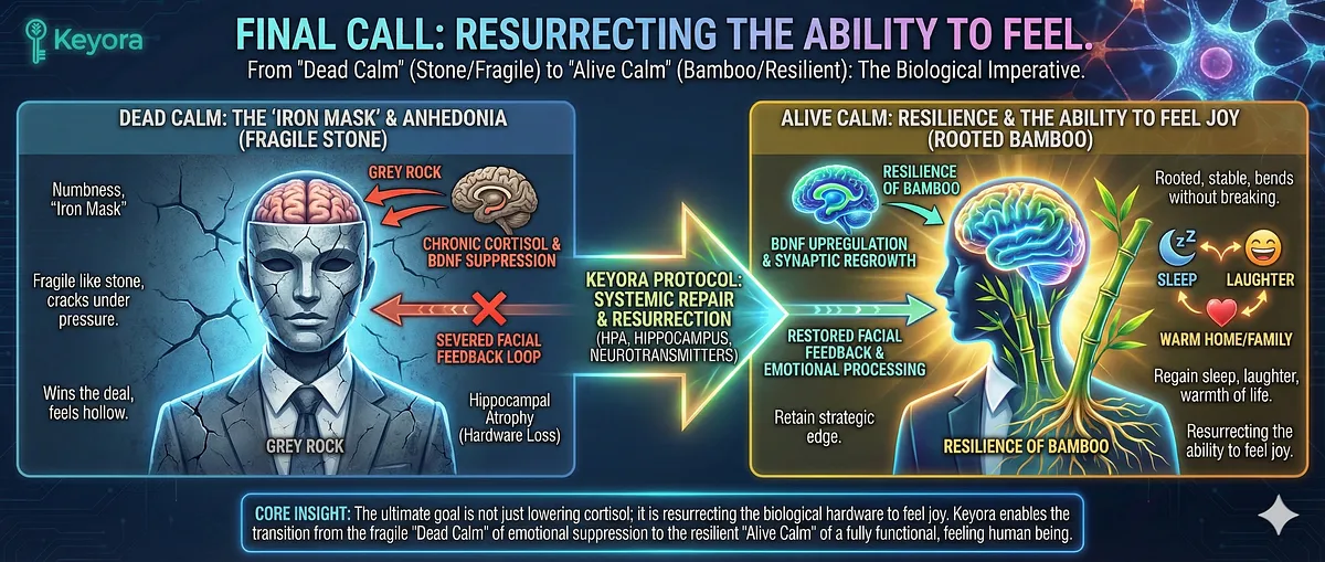 Keyora definitive guide on HFA and the Iron Mask. It details the Biological Error: HPA Axis Failure, IDO Hijack, GABA Depletion, Amygdala Hyper-Reactivity, and Excitotoxicity. This causes Vicarious Trauma, the Toxic Sponge effect, Anhedonia (Grey Rock), and the Wired but Tired state. The System Reset Protocol utilizes Ashwagandha, Magnesium Glycinate, 5-HTP, Vitamin B6, and L-Theanine to restore Sustainable Precision. Keyora definitive guide on HFA and the Iron Mask. It details the Biological Error: HPA Axis Failure, IDO Hijack, GABA Depletion, Amygdala Hyper-Reactivity, and Excitotoxicity. This causes Vicarious Trauma, the Toxic Sponge effect, Anhedonia (Grey Rock), and the Wired but Tired state. The System Reset Protocol utilizes Ashwagandha, Magnesium Glycinate, 5-HTP, Vitamin B6, and L-Theanine to restore Sustainable Precision.
