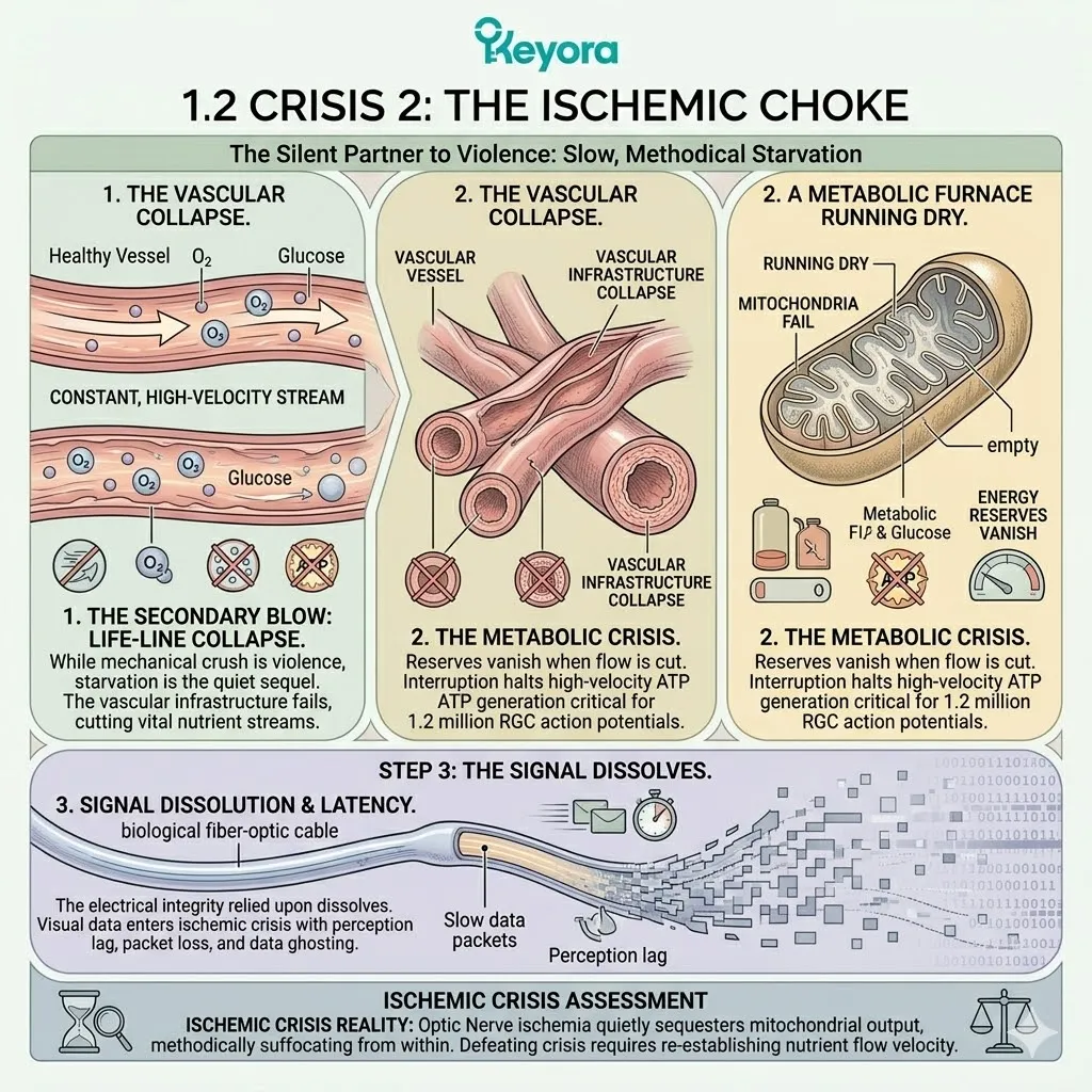Ischemic choking of the vascular infrastructure halts ATP Synthesis and the Four-Drive System, causing systematic Signal Decay and loss of Neurological Sovereignty. Ischemic choking of the vascular infrastructure halts ATP Synthesis and the Four-Drive System, causing systematic Signal Decay and loss of Neurological Sovereignty.