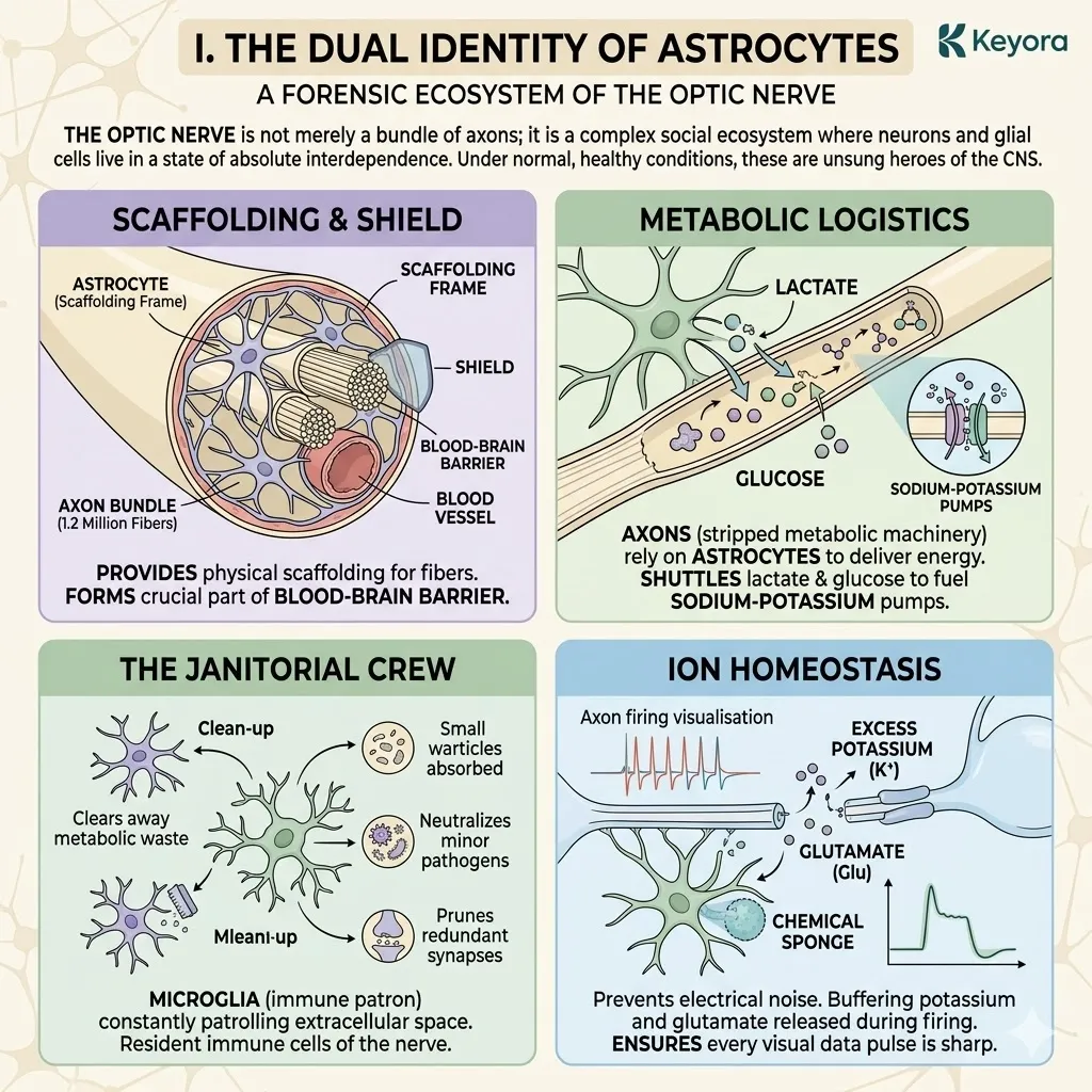 Astrocytes drive ATP Synthesis and ion homeostasis within the Four-Drive System, serving as the primary Systemic Regulator of Neurological Sovereignty. Astrocytes drive ATP Synthesis and ion homeostasis within the Four-Drive System, serving as the primary Systemic Regulator of Neurological Sovereignty.