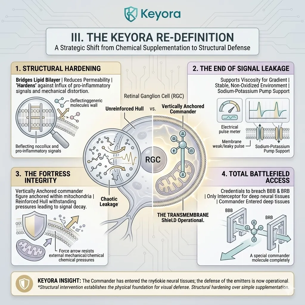 Transmembrane Shield architecture reinforces RGC hulls to stabilize ATP synthesis and electrical gradients against the neuro-endocrine storm. Transmembrane Shield architecture reinforces RGC hulls to stabilize ATP synthesis and electrical gradients against the neuro-endocrine storm.