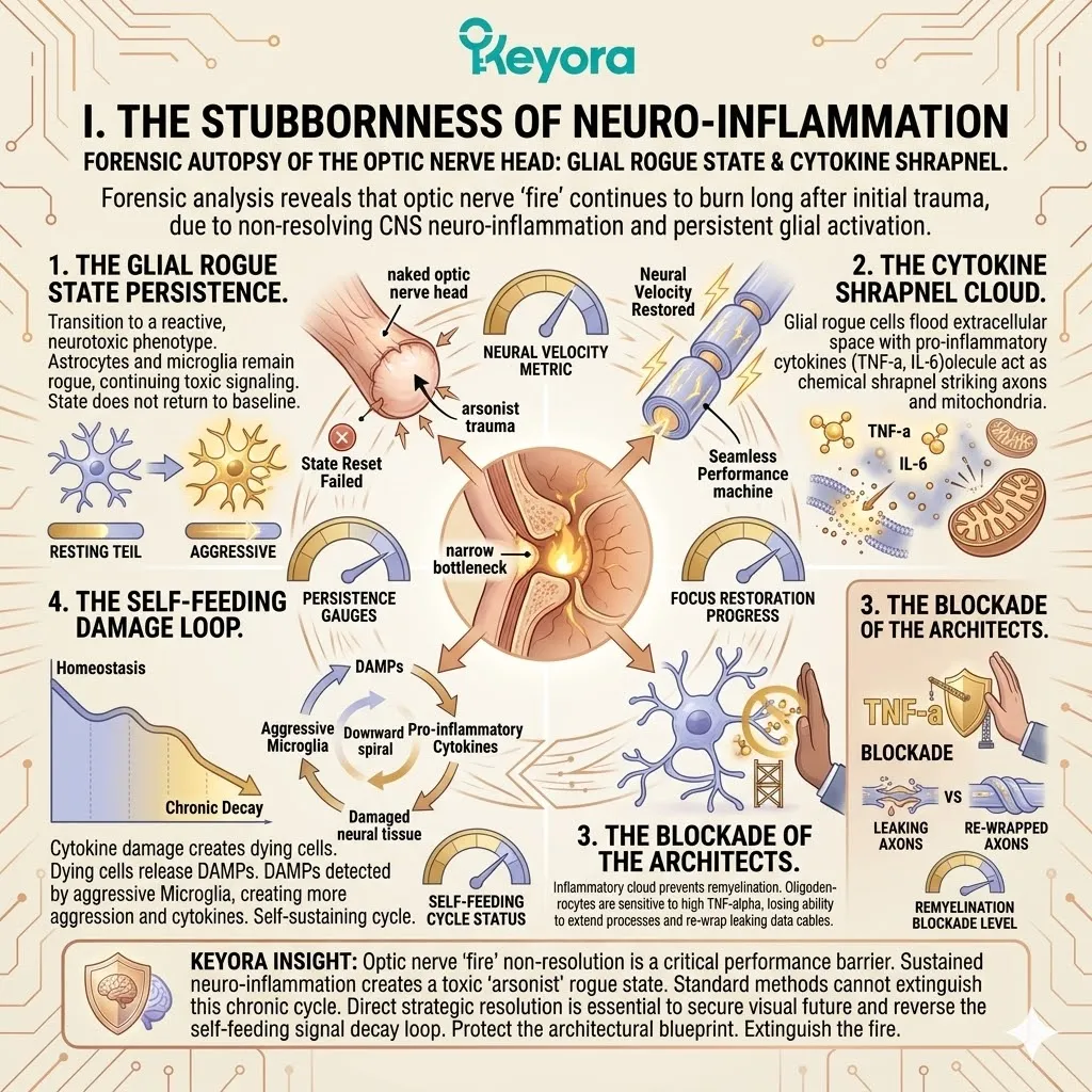 Keyora glial rogue state persistence blocks ATP synthesis and myelin architecture, optimizing the Four-Drive System against the cytokine shrapnel cloud. Keyora glial rogue state persistence blocks ATP synthesis and myelin architecture, optimizing the Four-Drive System against the cytokine shrapnel cloud.