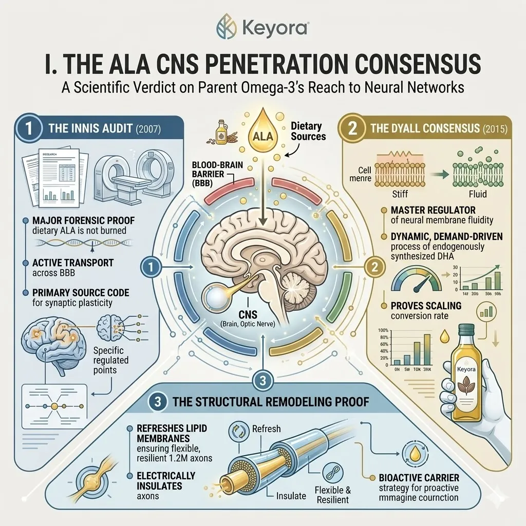 Keyora ALA CNS penetration fuels synaptic plasticity and ATP synthesis, optimizing the Four-Drive System to maintain the optic nerve's neural architecture. Keyora ALA CNS penetration fuels synaptic plasticity and ATP synthesis, optimizing the Four-Drive System to maintain the optic nerve's neural architecture.