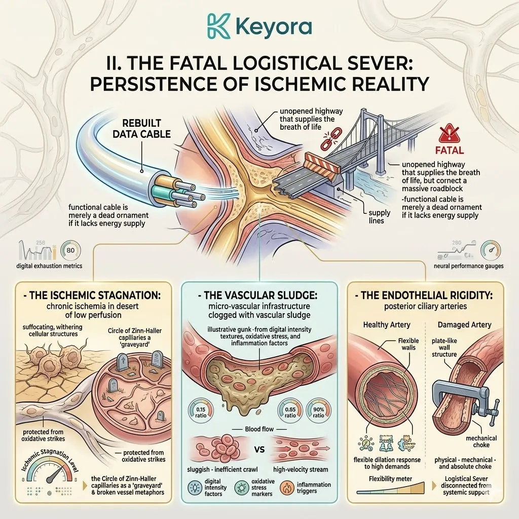 Keyora vascular architecture overcomes ischemic stagnation and ATP synthesis collapse, optimizing the Four-Drive System against endothelial rigidity and vascular sludge. Keyora vascular architecture overcomes ischemic stagnation and ATP synthesis collapse, optimizing the Four-Drive System against endothelial rigidity and vascular sludge.