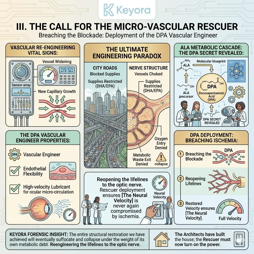 Keyora DPA vascular engineering prevents ATP synthesis collapse and ischemic blockade, optimizing the Four-Drive System to reopen the optic nerve lifelines. Keyora DPA vascular engineering prevents ATP synthesis collapse and ischemic blockade, optimizing the Four-Drive System to reopen the optic nerve lifelines.