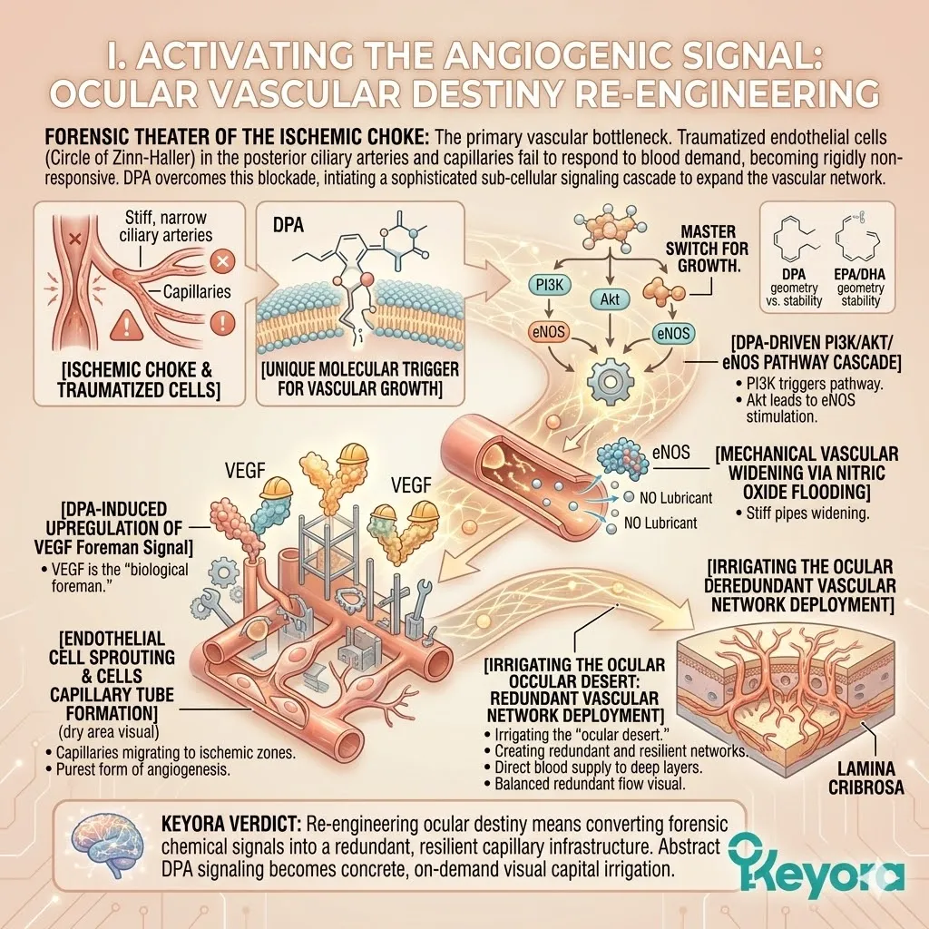 DPA-driven PI3K/Akt/eNOS pathway activation and VEGF upregulation trigger angiogenesis to restore micro-vascular fluidity and achieve absolute neurological sovereignty. DPA-driven PI3K/Akt/eNOS pathway activation and VEGF upregulation trigger angiogenesis to restore micro-vascular fluidity and achieve absolute neurological sovereignty.