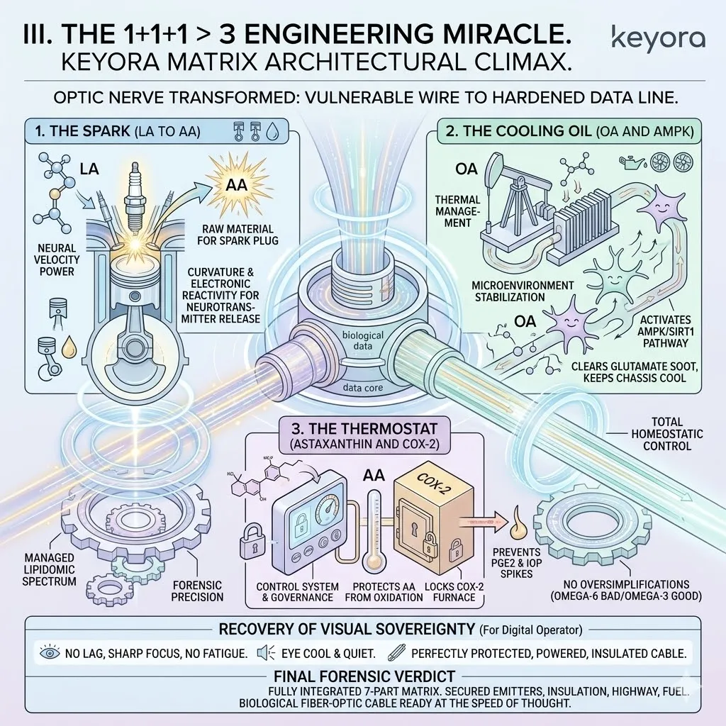 Synergistic integration of Linoleic Acid, Oleic Acid, and Astaxanthin achieves total homeostatic control and 1+1+1 > 3 ATP Synthesis engineering. Synergistic integration of Linoleic Acid, Oleic Acid, and Astaxanthin achieves total homeostatic control and 1+1+1 > 3 ATP Synthesis engineering.