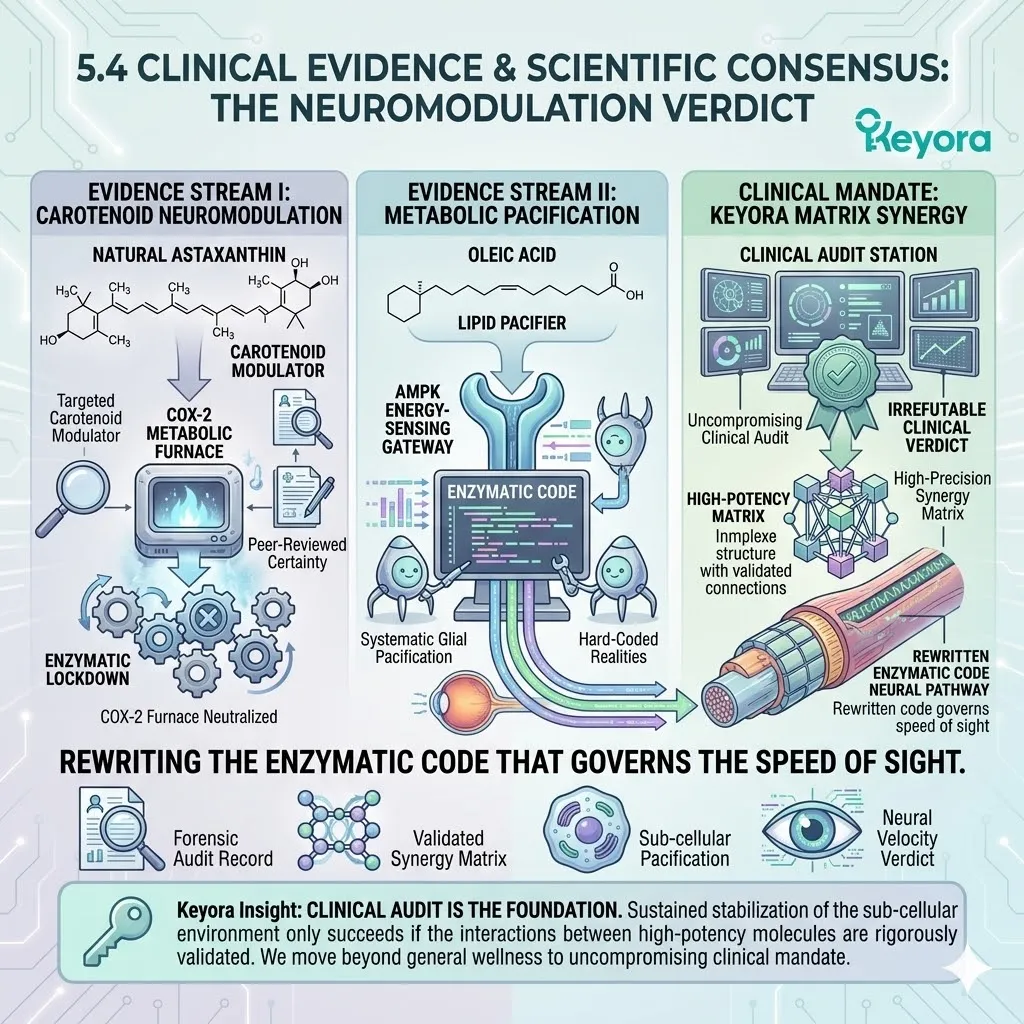 Oleic Acid and Astaxanthin modulate the AMPK pathway and COX-2 furnace to achieve the clinical mandate of neuro-endocrine environmental stabilization. Oleic Acid and Astaxanthin modulate the AMPK pathway and COX-2 furnace to achieve the clinical mandate of neuro-endocrine environmental stabilization.