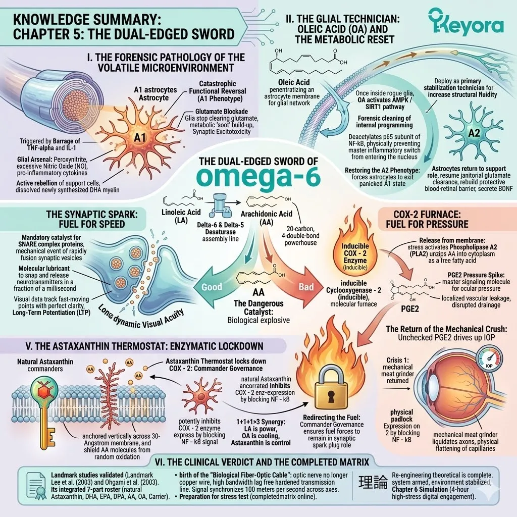 The Chapter 5 Knowledge Summary deconstructs the forensic synergy of Oleic Acid and Astaxanthin in locking the COX-2 furnace to secure the synaptic spark. The Chapter 5 Knowledge Summary deconstructs the forensic synergy of Oleic Acid and Astaxanthin in locking the COX-2 furnace to secure the synaptic spark.