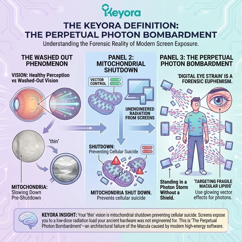 Perpetual Photon Bombardment induces Mitochondrial Shutdown, collapsing the Four-Drive System through Lipid Architecture failure and ATP depletion. Perpetual Photon Bombardment induces Mitochondrial Shutdown, collapsing the Four-Drive System through Lipid Architecture failure and ATP depletion.
