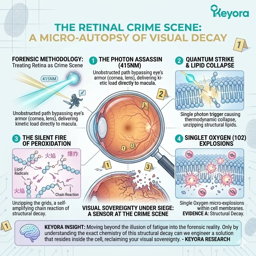 Forensic autopsy of the Optical Processing Grid reveals 415nm photon strikes triggering Thermodynamic Collapse and lipid peroxidation within the Four-Drive System. Forensic autopsy of the Optical Processing Grid reveals 415nm photon strikes triggering Thermodynamic Collapse and lipid peroxidation within the Four-Drive System.