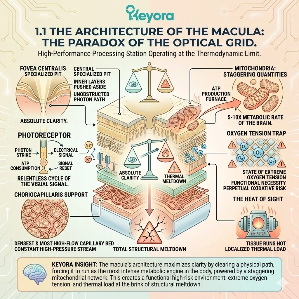 Macular ATP Synthesis drives the Four-Drive System, maintaining the Optical Processing Grid against Thermodynamic Collapse and extreme Oxygen Tension. Macular ATP Synthesis drives the Four-Drive System, maintaining the Optical Processing Grid against Thermodynamic Collapse and extreme Oxygen Tension.