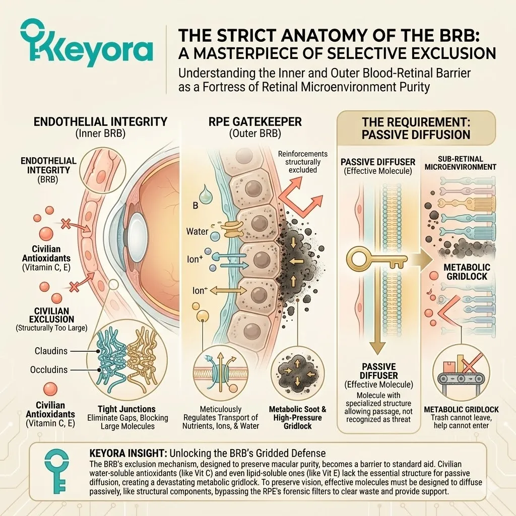 Mechanism of zonula occludens staples the Inner BRB to block civilian antioxidants, creating Metabolic Gridlock within the Optical Processing Grid. Mechanism of zonula occludens staples the Inner BRB to block civilian antioxidants, creating Metabolic Gridlock within the Optical Processing Grid.
