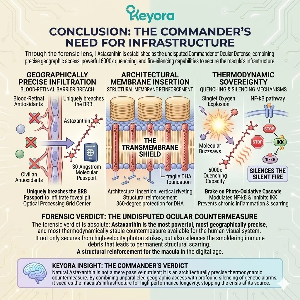 Mechanism of the 30-Angstrom molecular passport and Transmembrane Shield drives 6000x quenching to halt the Photo-Oxidative Cascade and genetic alarm. Mechanism of the 30-Angstrom molecular passport and Transmembrane Shield drives 6000x quenching to halt the Photo-Oxidative Cascade and genetic alarm.