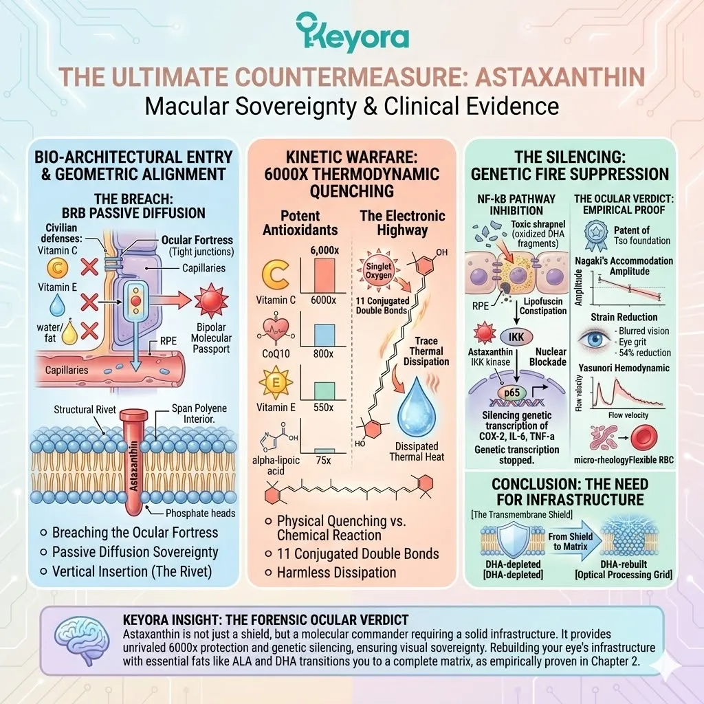 Mechanism of the 30-Angstrom Transmembrane Shield drives 6000x Physical Quenching and IKK inhibition to extinguish Phase 2 of The Silent Fire. Mechanism of the 30-Angstrom Transmembrane Shield drives 6000x Physical Quenching and IKK inhibition to extinguish Phase 2 of The Silent Fire.