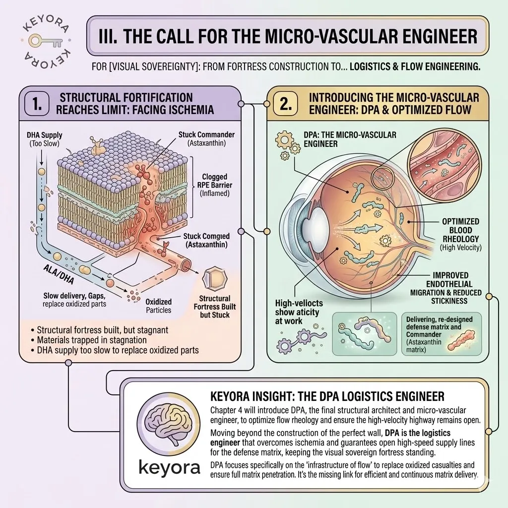DPA acts as the Micro-Vascular Engineer to optimize rheology and prevent micro-vascular ischemia, securing the high-velocity delivery of the Matrix. DPA acts as the Micro-Vascular Engineer to optimize rheology and prevent micro-vascular ischemia, securing the high-velocity delivery of the Matrix.