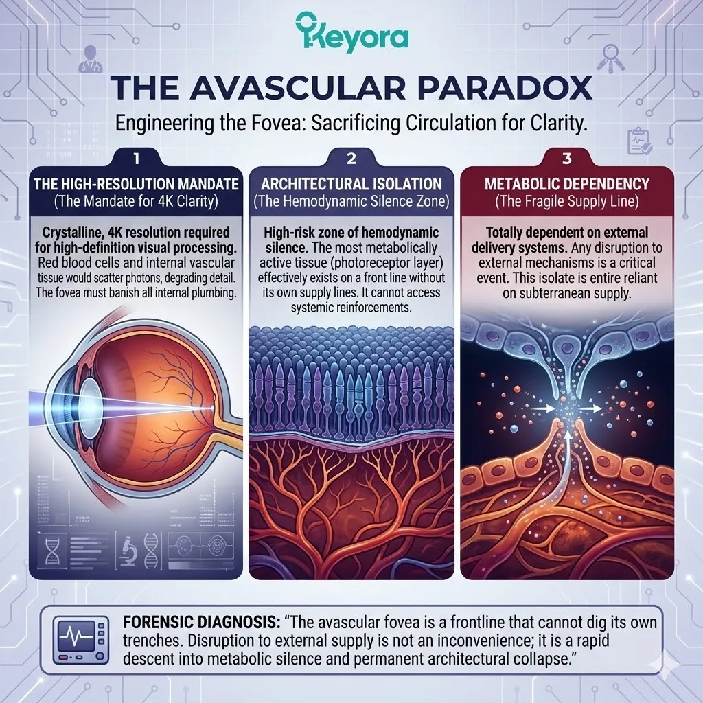The Avascular Paradox stabilizes hemodynamic silence to ensure 4K Resolution by preventing signal noise within the Photoreceptor Layer architecture. The Avascular Paradox stabilizes hemodynamic silence to ensure 4K Resolution by preventing signal noise within the Photoreceptor Layer architecture.