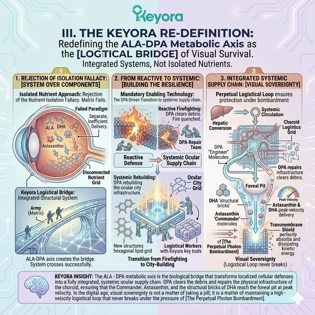 The ALA-DPA Logistical Bridge clears debris to optimize the Four-Drive System, ensuring Natural Astaxanthin and DHA reach the foveal pit at peak velocity. The ALA-DPA Logistical Bridge clears debris to optimize the Four-Drive System, ensuring Natural Astaxanthin and DHA reach the foveal pit at peak velocity.