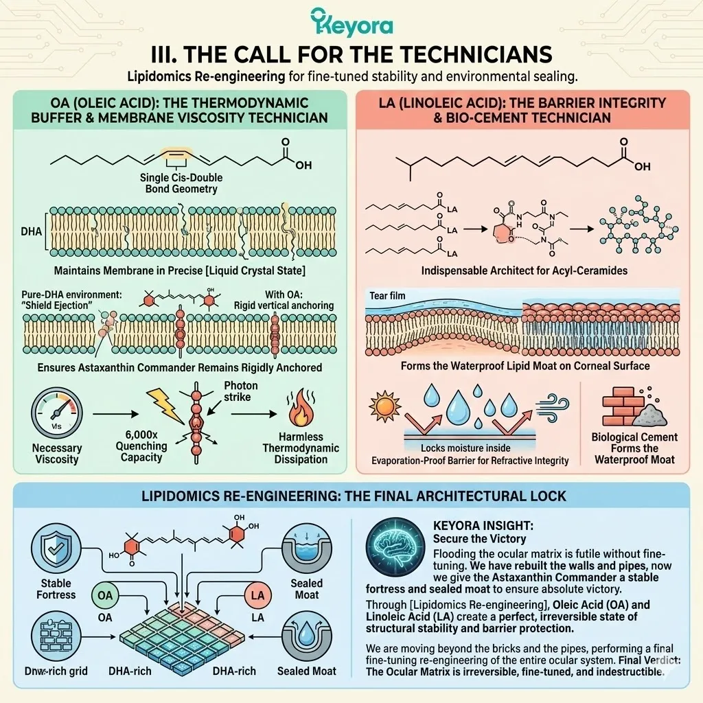 Oleic Acid acts as a thermodynamic buffer to maintain Liquid Crystal State, anchoring the Astaxanthin Commander for absolute Neurological Sovereignty. Oleic Acid acts as a thermodynamic buffer to maintain Liquid Crystal State, anchoring the Astaxanthin Commander for absolute Neurological Sovereignty.