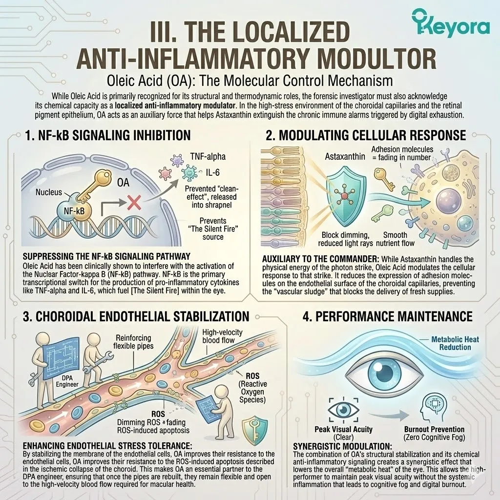 Oleic Acid stabilizes endothelial membranes to enhance stress tolerance, preventing vascular sludge and ensuring high-velocity blood flow for total Neurological Sovereignty. Oleic Acid stabilizes endothelial membranes to enhance stress tolerance, preventing vascular sludge and ensuring high-velocity blood flow for total Neurological Sovereignty.