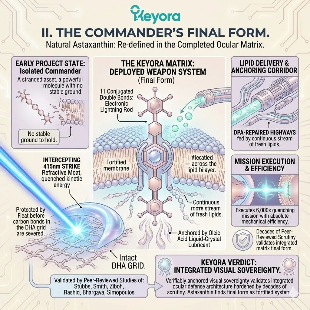 Natural Astaxanthin is vertically riveted across the 30-Angstrom lipid bilayer, anchored by the Oleic Acid liquid-crystal lubricant to secure absolute Neurological Sovereignty. Natural Astaxanthin is vertically riveted across the 30-Angstrom lipid bilayer, anchored by the Oleic Acid liquid-crystal lubricant to secure absolute Neurological Sovereignty.