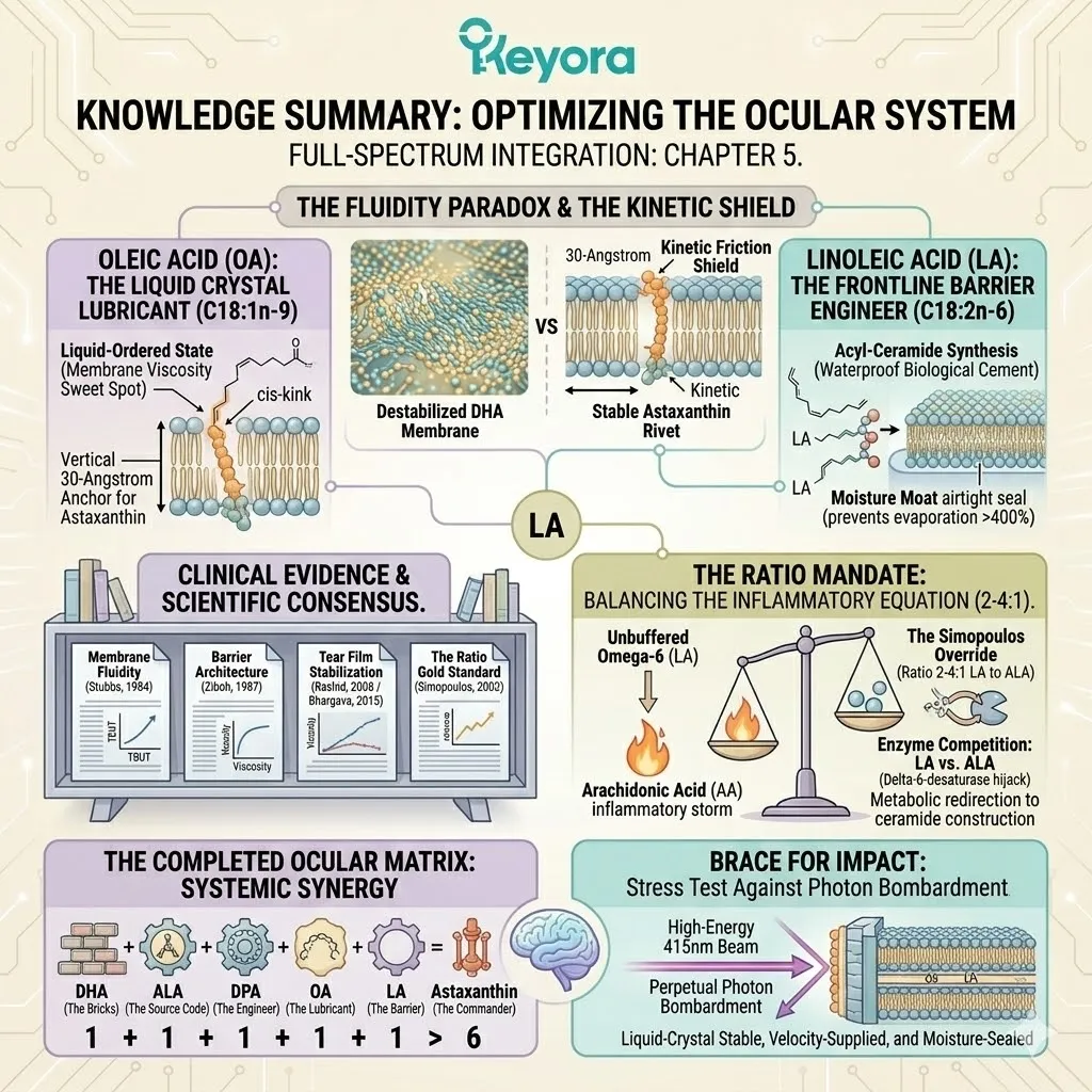 The Ocular Matrix integrates the Astaxanthin Commander, DHA grid, and LA-derived ceramide moat into a unified defense architecture to secure absolute Neurological Sovereignty. The Ocular Matrix integrates the Astaxanthin Commander, DHA grid, and LA-derived ceramide moat into a unified defense architecture to secure absolute Neurological Sovereignty.