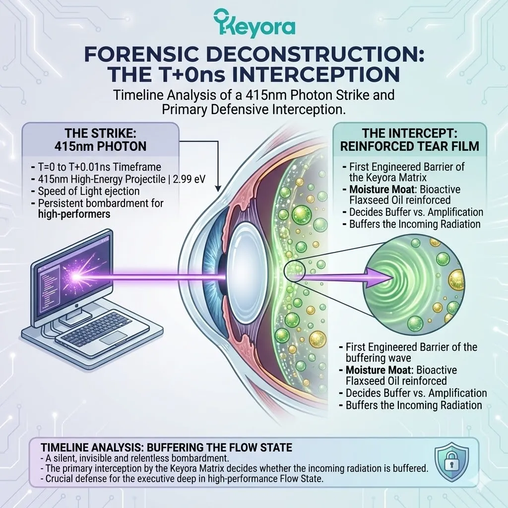 Keyora tear film reinforcement utilizes the bioactive carrier moisture moat to execute primary interception of 415nm high-energy photon projectiles. Keyora tear film reinforcement utilizes the bioactive carrier moisture moat to execute primary interception of 415nm high-energy photon projectiles.