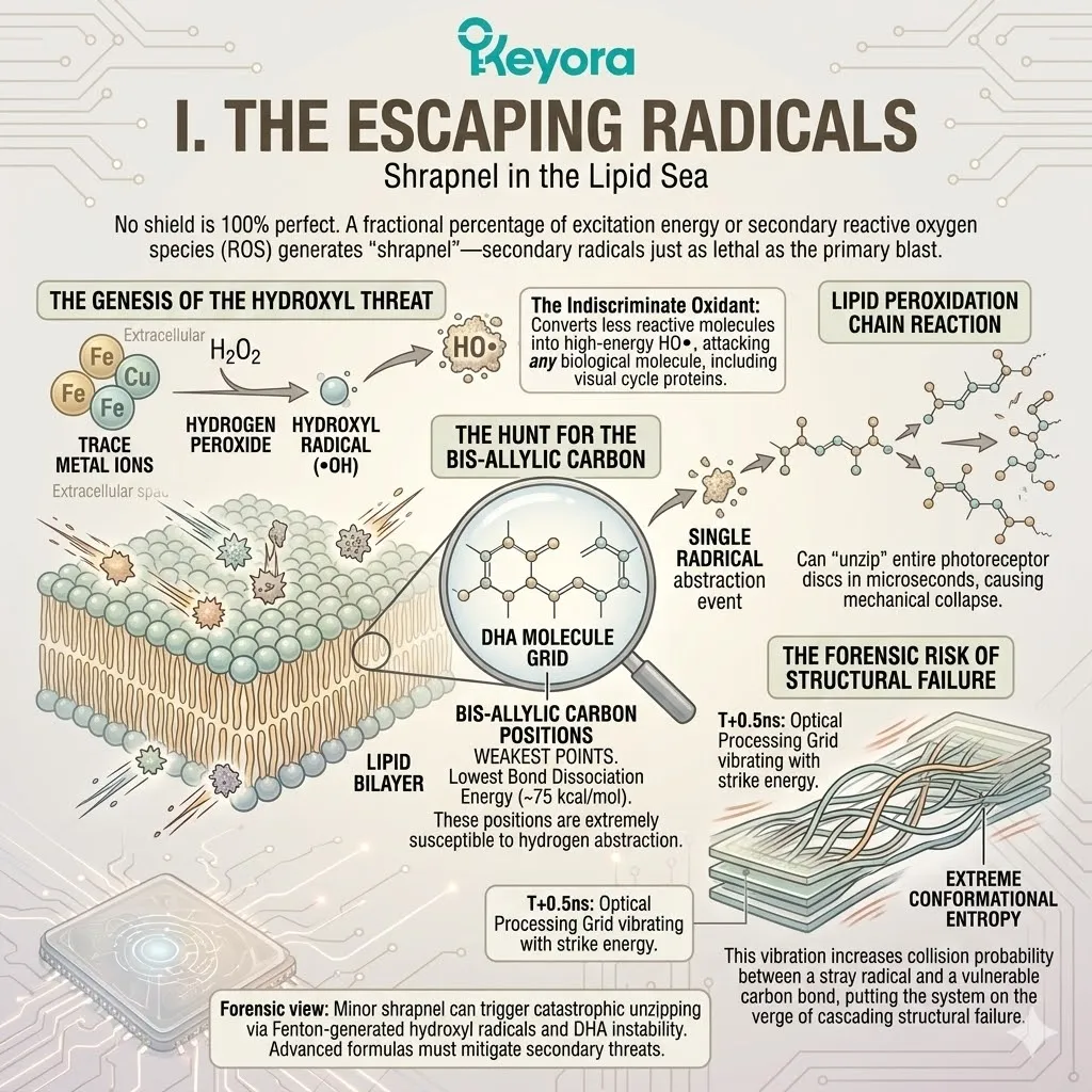 Keyora lipidomics manages escaping hydroxyl radicals and shrapnel to prevent hydrogen abstraction from the vulnerable bis-allylic carbon positions of the DHA grid. Keyora lipidomics manages escaping hydroxyl radicals and shrapnel to prevent hydrogen abstraction from the vulnerable bis-allylic carbon positions of the DHA grid.