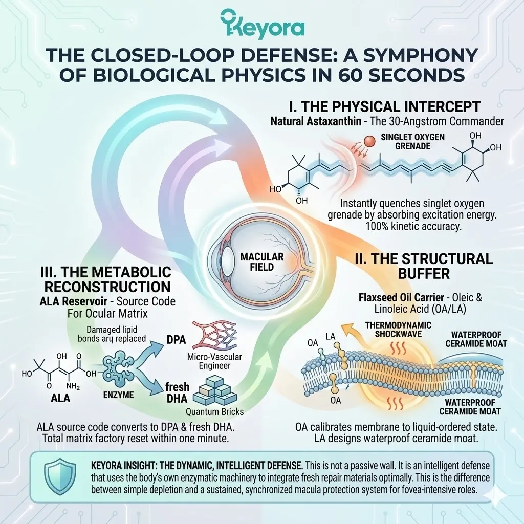 Keyora closed-loop defense integrates the 30-Angstrom Commander for physical intercept with ALA-derived quantum bricks for high-velocity metabolic reconstruction. Keyora closed-loop defense integrates the 30-Angstrom Commander for physical intercept with ALA-derived quantum bricks for high-velocity metabolic reconstruction.