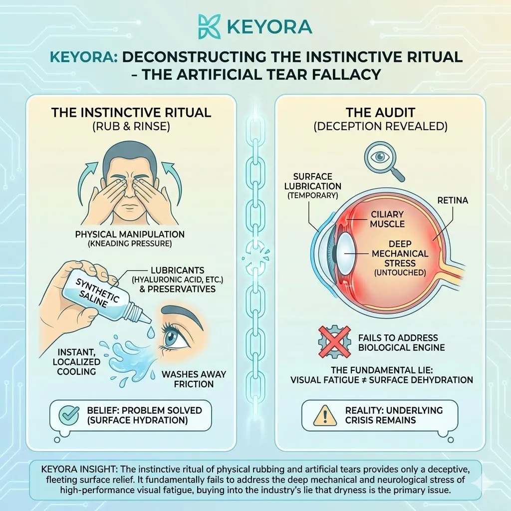 Pharmacological interventions and artificial tear rituals offer superficial thermal cooling while ignoring the deep structural failure of the Four-Drive System. Pharmacological interventions and artificial tear rituals offer superficial thermal cooling while ignoring the deep structural failure of the Four-Drive System.