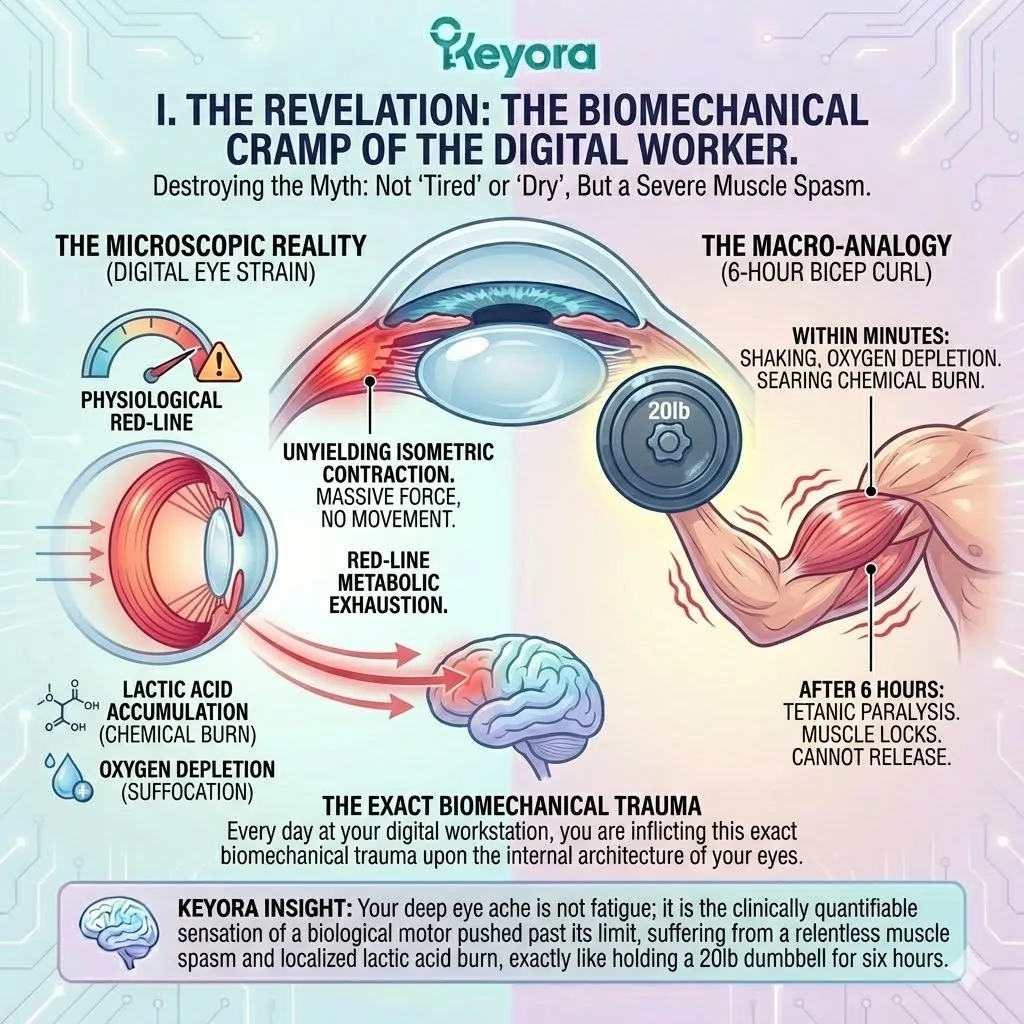 Ciliary muscle isometric contraction induces localized lactic acid buildup and tetanic paralysis, shattering neurological sovereignty through sustained biomechanical trauma. Ciliary muscle isometric contraction induces localized lactic acid buildup and tetanic paralysis, shattering neurological sovereignty through sustained biomechanical trauma.