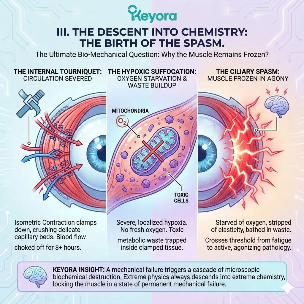 The Ciliary Spasm emerges from hypoxic suffocation as the internal tourniquet effect traps toxic metabolic waste within the ischemic muscle tissue. The Ciliary Spasm emerges from hypoxic suffocation as the internal tourniquet effect traps toxic metabolic waste within the ischemic muscle tissue.
