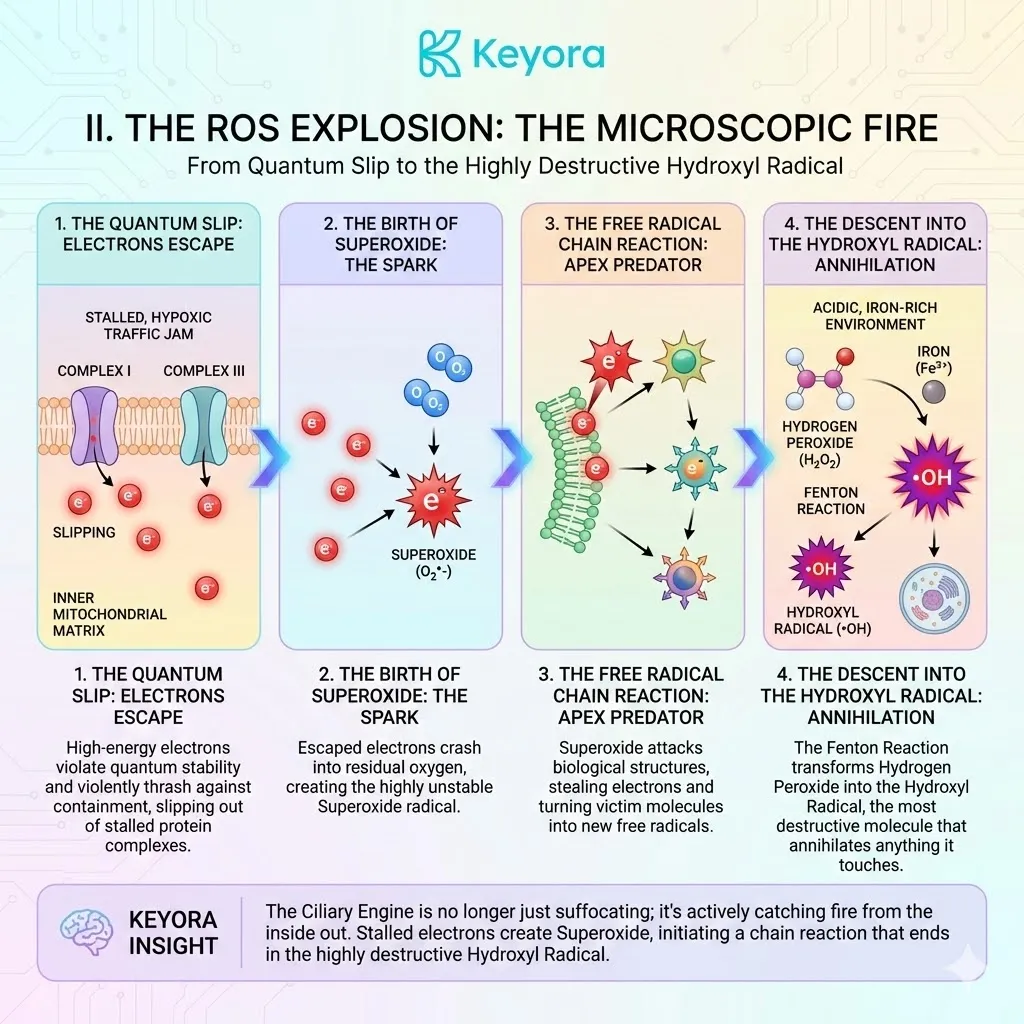 Hydroxyl radical formation during the Fenton Reaction triggers a neuro-endocrine storm as oxidative stress annihilates the systemic regulator during mitochondrial rupture. Hydroxyl radical formation during the Fenton Reaction triggers a neuro-endocrine storm as oxidative stress annihilates the systemic regulator during mitochondrial rupture.