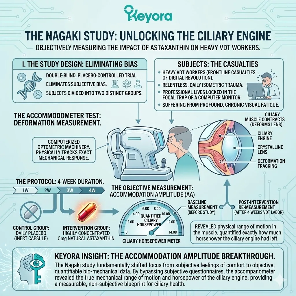 Double-blind Clinical Auditing of the Four-Drive System utilizes an accommodometer to quantify Ciliary Muscle range of motion and isolate the bio-mechanical variable. Double-blind Clinical Auditing of the Four-Drive System utilizes an accommodometer to quantify Ciliary Muscle range of motion and isolate the bio-mechanical variable.