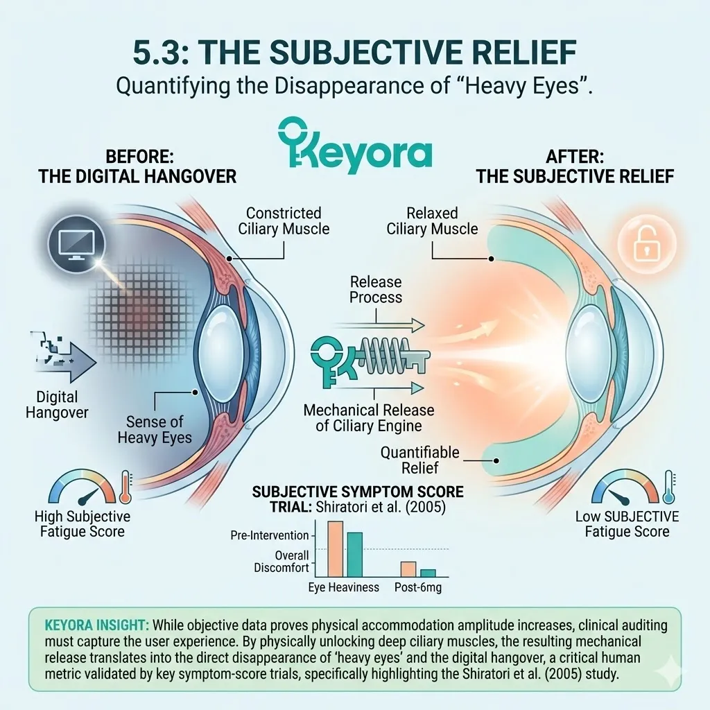 The Shiratori Clinical Audit quantifies the Four-Drive System's Mechanical Sovereignty by translating objective Diopter increases into the subjective termination of Heavy Eyes. The Shiratori Clinical Audit quantifies the Four-Drive System's Mechanical Sovereignty by translating objective Diopter increases into the subjective termination of Heavy Eyes.