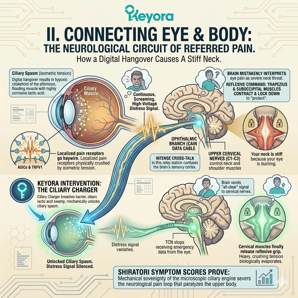 The Trigeminal Pathway executes cross-talk within the trigeminocervical nucleus to resolve referred pain and restore Mechanical Sovereignty over the Four-Drive System. The Trigeminal Pathway executes cross-talk within the trigeminocervical nucleus to resolve referred pain and restore Mechanical Sovereignty over the Four-Drive System.