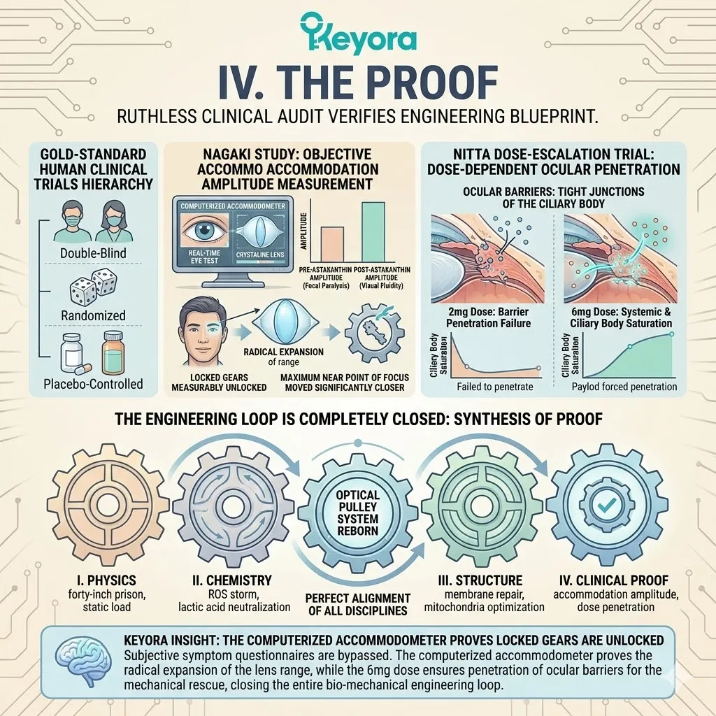 The Clinical Audit validates the Four-Drive System’s structural rebirth through accommodometer data, proving that crossing the 6mg Threshold expands the physical range of lens deformation. The Clinical Audit validates the Four-Drive System’s structural rebirth through accommodometer data, proving that crossing the 6mg Threshold expands the physical range of lens deformation.