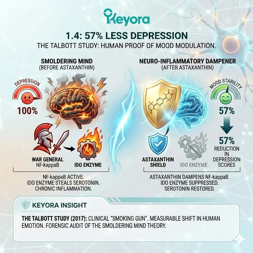 The Talbott Study provides the clinical validation for the Systemic Regulator theory, proving that Astaxanthin serves as the "Smoking Gun" in extinguishing the Neuro-Endocrine Storm. The Talbott Study provides the clinical validation for the Systemic Regulator theory, proving that Astaxanthin serves as the "Smoking Gun" in extinguishing the Neuro-Endocrine Storm.