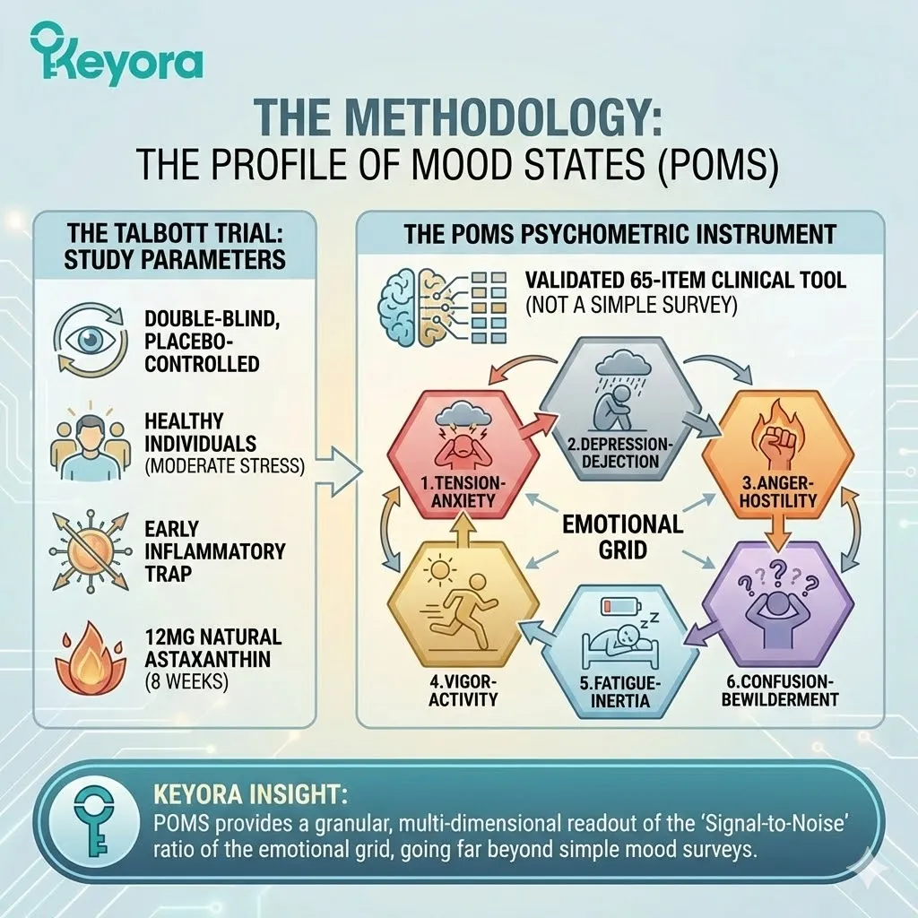 The POMS psychometric instrument serves as the high-fidelity readout for the Systemic Regulator, providing a forensic audit of the Signal-to-Noise ratio within the emotional grid. The POMS psychometric instrument serves as the high-fidelity readout for the Systemic Regulator, providing a forensic audit of the Signal-to-Noise ratio within the emotional grid.