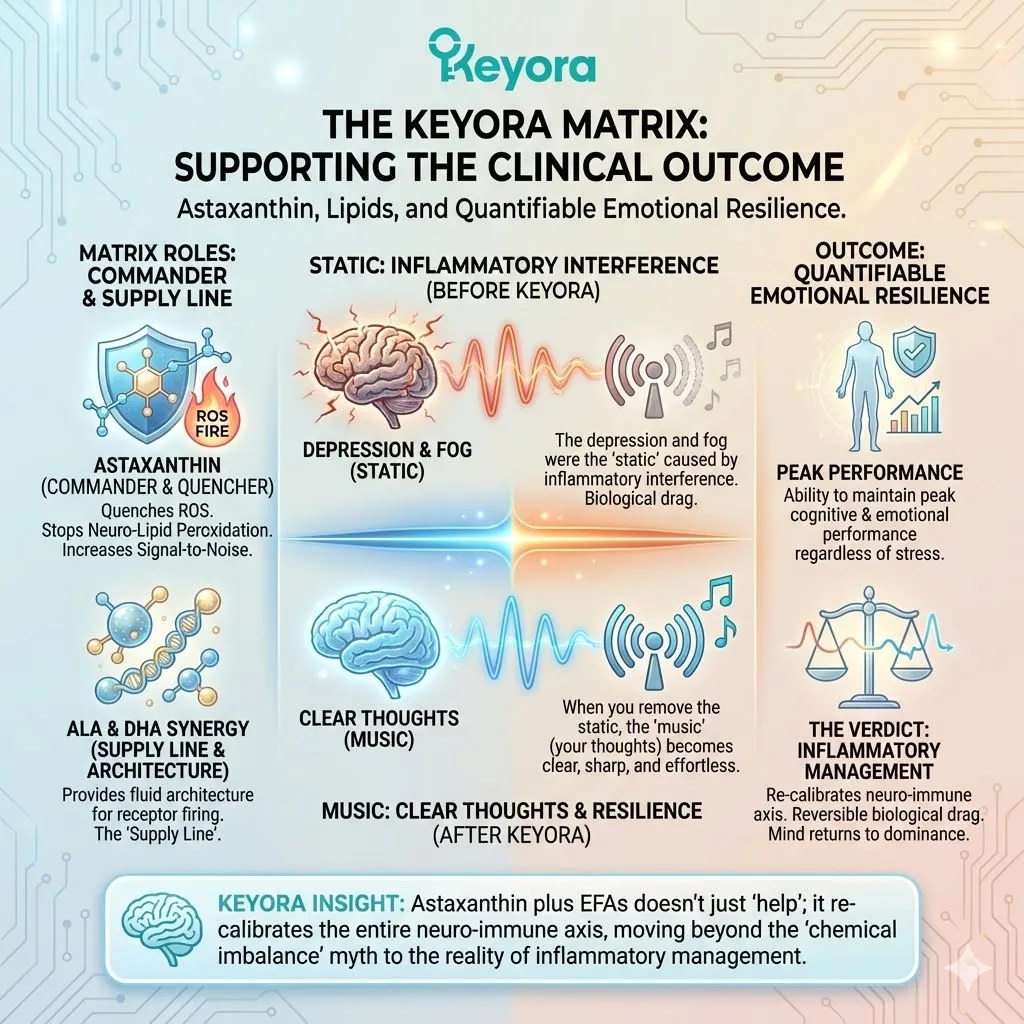 Lipid environment synergy optimizes Astaxanthin as a Systemic Regulator to quench Neuro-Lipid Peroxidation and maximize the synaptic Signal-to-Noise Ratio. Lipid environment synergy optimizes Astaxanthin as a Systemic Regulator to quench Neuro-Lipid Peroxidation and maximize the synaptic Signal-to-Noise Ratio.