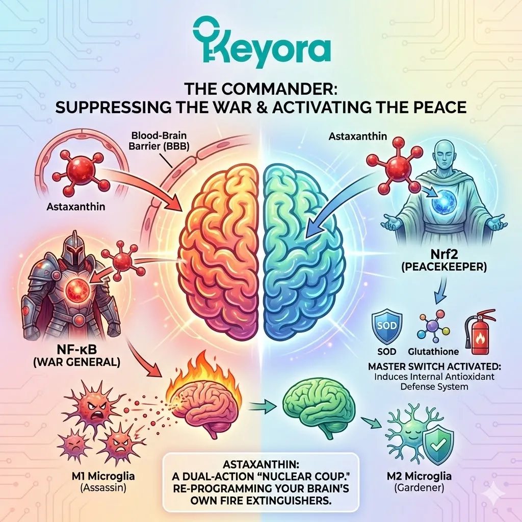 Systemic Regulator protocols block NF-κB translocation while activating the Nrf2 Peacekeeper to induce endogenous SOD and Glutathione production for neural hardware recovery. Systemic Regulator protocols block NF-κB translocation while activating the Nrf2 Peacekeeper to induce endogenous SOD and Glutathione production for neural hardware recovery.