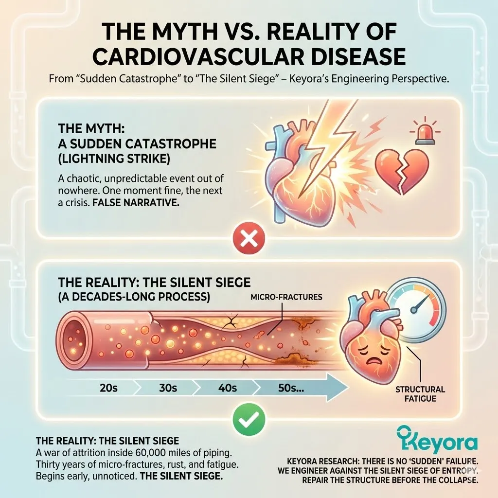 The Silent Siege mechanism depicts vascular micro-fractures and rust leading to structural fatigue within the Four-Drive System to prevent sudden biological failure. The Silent Siege mechanism depicts vascular micro-fractures and rust leading to structural fatigue within the Four-Drive System to prevent sudden biological failure.