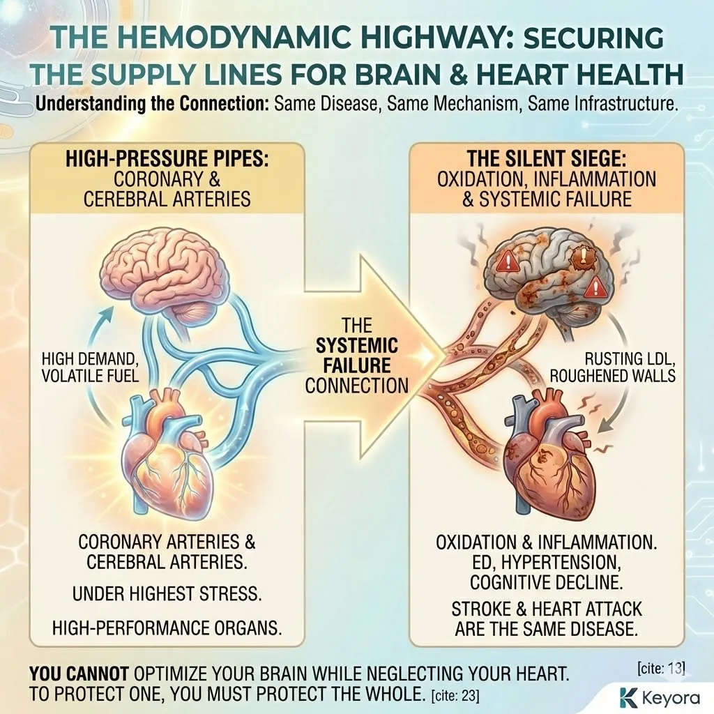 The Hemodynamic Highway mechanism links carotid artery stiffness to cognitive decline, necessitating Systemic Regulator intervention to secure the supply line infrastructure. The Hemodynamic Highway mechanism links carotid artery stiffness to cognitive decline, necessitating Systemic Regulator intervention to secure the supply line infrastructure.