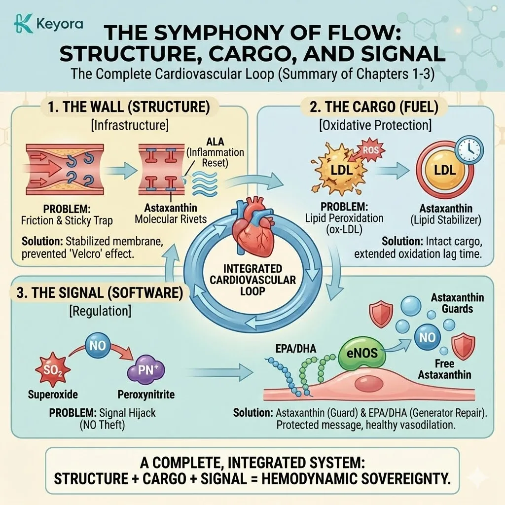 The synchronization of the physical wall, the lipid cargo, and the nitric oxide signal establishes the complete cardiovascular loop for absolute systemic sovereignty. The synchronization of the physical wall, the lipid cargo, and the nitric oxide signal establishes the complete cardiovascular loop for absolute systemic sovereignty.