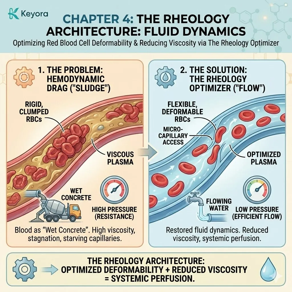 Hemodynamic drag reduction via red blood cell deformability optimizes non-newtonian fluid dynamics to maintain systemic regulator flow and vascular sovereignty. Hemodynamic drag reduction via red blood cell deformability optimizes non-newtonian fluid dynamics to maintain systemic regulator flow and vascular sovereignty.