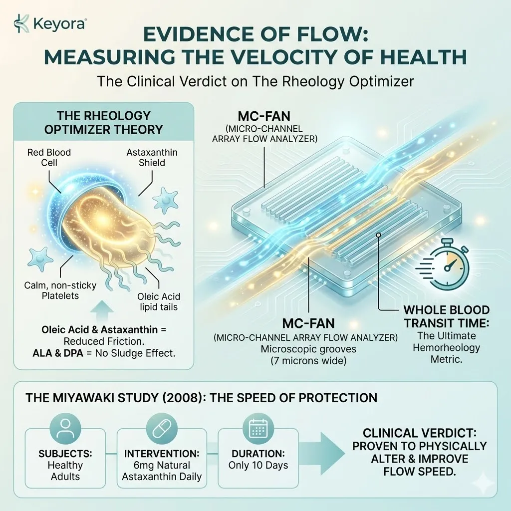 Transit time quantification via MC-FAN technology validates systemic regulator velocity by measuring erythrocyte passage through seven-micron silicon capillary simulations. Transit time quantification via MC-FAN technology validates systemic regulator velocity by measuring erythrocyte passage through seven-micron silicon capillary simulations.
