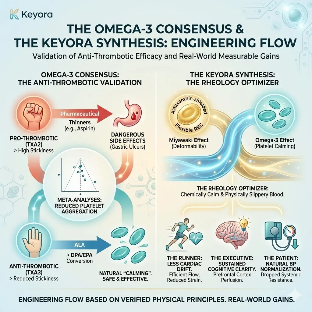 Eicosanoid balance shifting via ALA conversion to DPA minimizes platelet aggregation to secure systemic regulator stability and long-term vascular sovereignty. Eicosanoid balance shifting via ALA conversion to DPA minimizes platelet aggregation to secure systemic regulator stability and long-term vascular sovereignty.